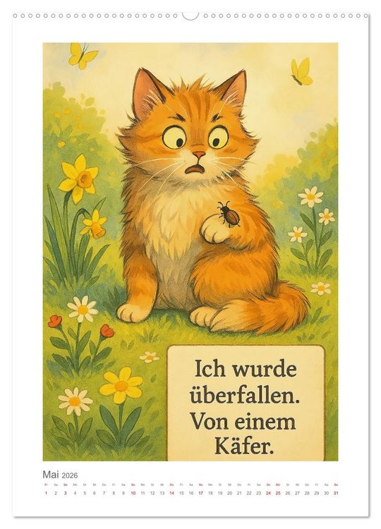 Produktbild: Alles nach Plan. Meinem. - F&uuml;r Menschen mit Katze. Oder f&uuml;r Menschen von Katze. (hochwertiger Premium Wandkalender 2026 DIN A2 hoch), Kunstdruck in Hochglanz