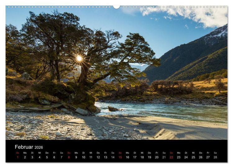 Produktbild: South Island - Neuseelands S&uuml;dinsel (hochwertiger Premium Wandkalender 2026 DIN A2 quer), Kunstdruck in Hochglanz