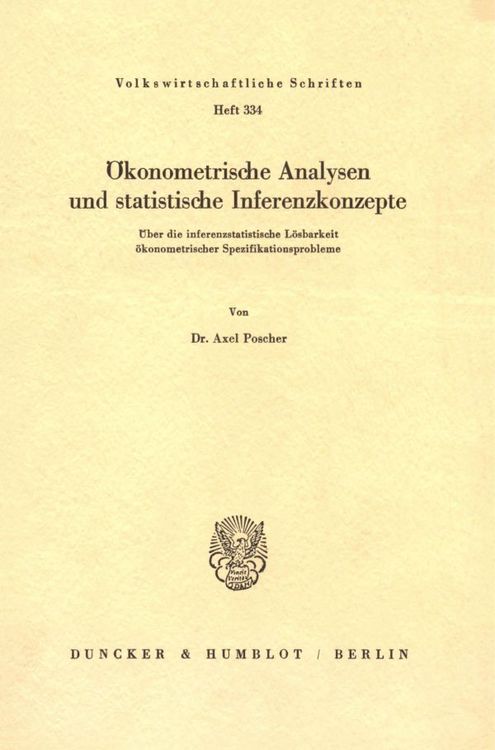 Produktbild: &Ouml;konometrische Analysen und statistische Inferenzkonzepte.