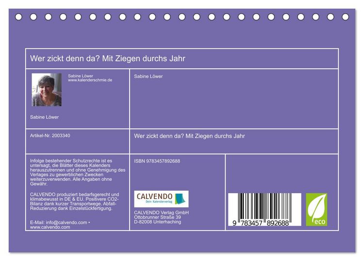 Produktbild: Wer zickt denn da? Mit Ziegen durchs Jahr (Tischkalender 2026 DIN A5 quer), CALVENDO Monatskalender