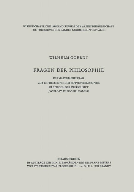 Produktbild: "Fragen der Philosophie"