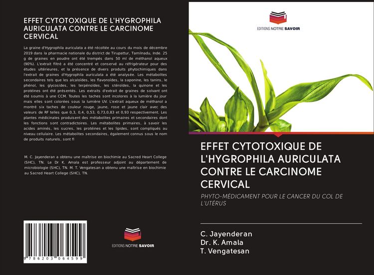 Produktbild: Effet Cytotoxique De L'hygrophila Auriculata Contre Le Carcinome Cervical