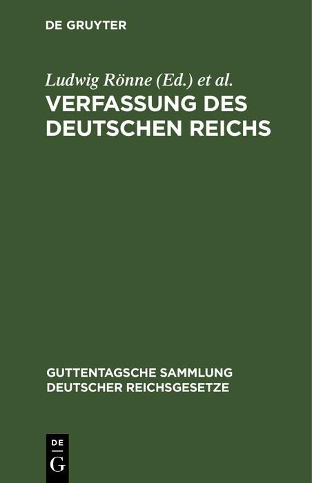 Produktbild: Verfassung des Deutschen Reichs