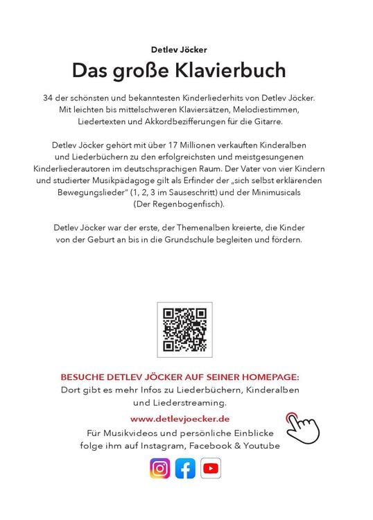 Produktbild: Detlev Jöcker: Das große Klavierbuch