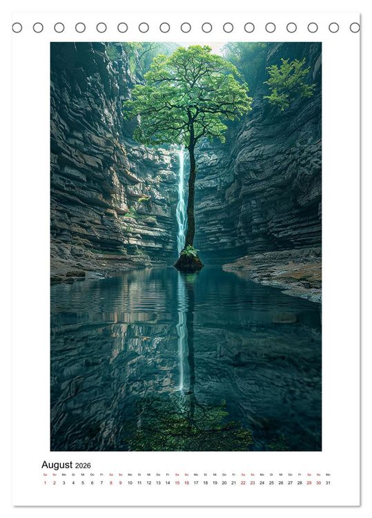 Produktbild: Spiegelungen - Reflektierte Sch&ouml;nheiten der Natur (Tischkalender 2026 DIN A5 hoch), CALVENDO Monatskalender