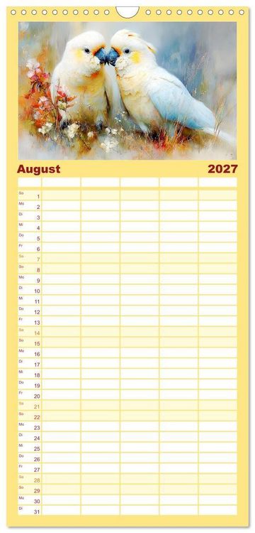 Produktbild: Familienplaner 2027 - Kakadus. Papageien an Australiens K&uuml;ste mit 5 Spalten (Wandkalender, 21 x 45 cm) CALVENDO
