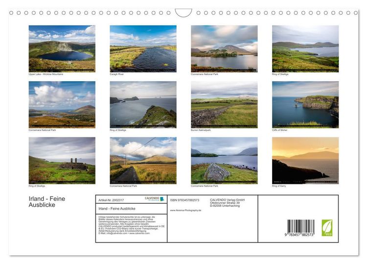 Produktbild: Irland - Feine Ausblicke (Wandkalender 2026 DIN A3 quer), CALVENDO Monatskalender