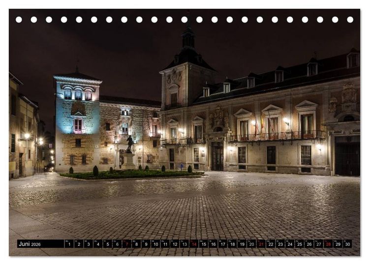 Produktbild: Madrid bei Nacht (Tischkalender 2026 DIN A5 quer), CALVENDO Monatskalender