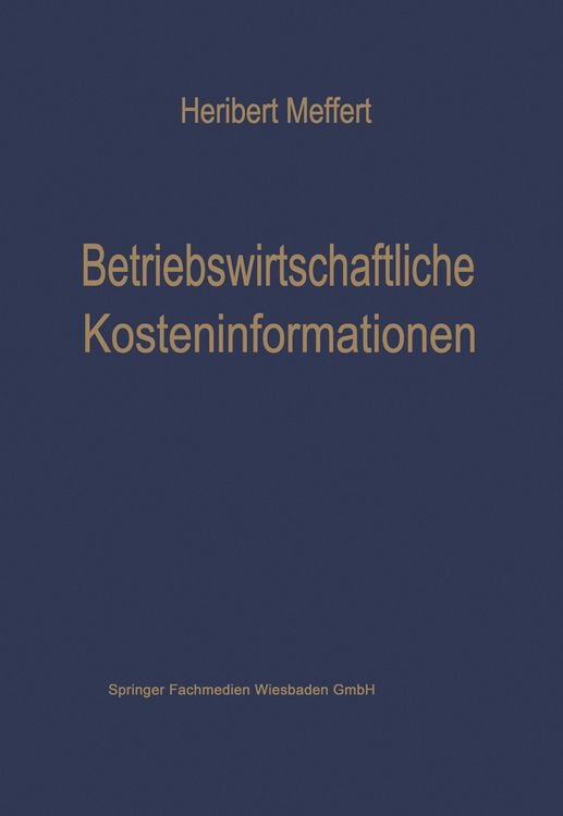 Produktbild: Betriebswirtschaftliche Kosteninformationen
