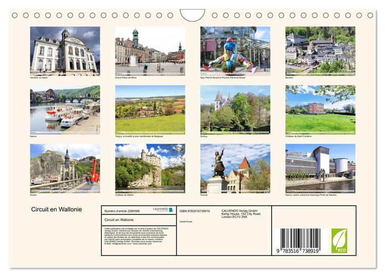 Produktbild: Circuit en Wallonie (Calendrier mural 2026 DIN A4 vertical), CALVENDO calendrier mensuel
