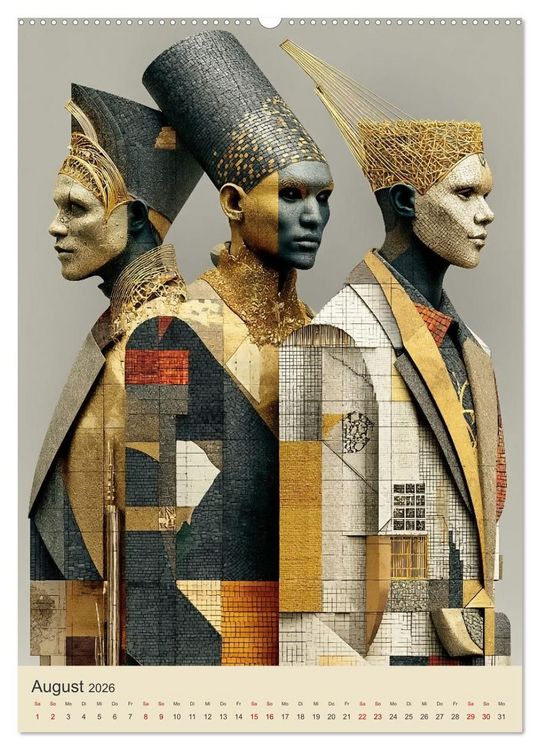 Produktbild: Afrikanische Anmut in Geometrie (Wandkalender 2026 DIN A2 hoch), CALVENDO Monatskalender