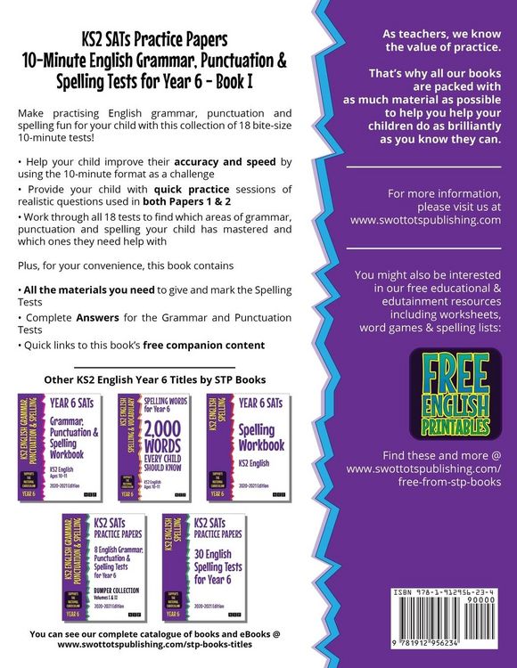 Produktbild: KS2 SATs Practice Papers 10-Minute English Grammar, Punctuation and Spelling Tests for Year 6