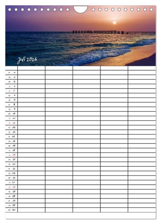 Produktbild: Idyllisches Florida / Familienplaner (Wandkalender 2026 DIN A4 hoch), CALVENDO Monatskalender