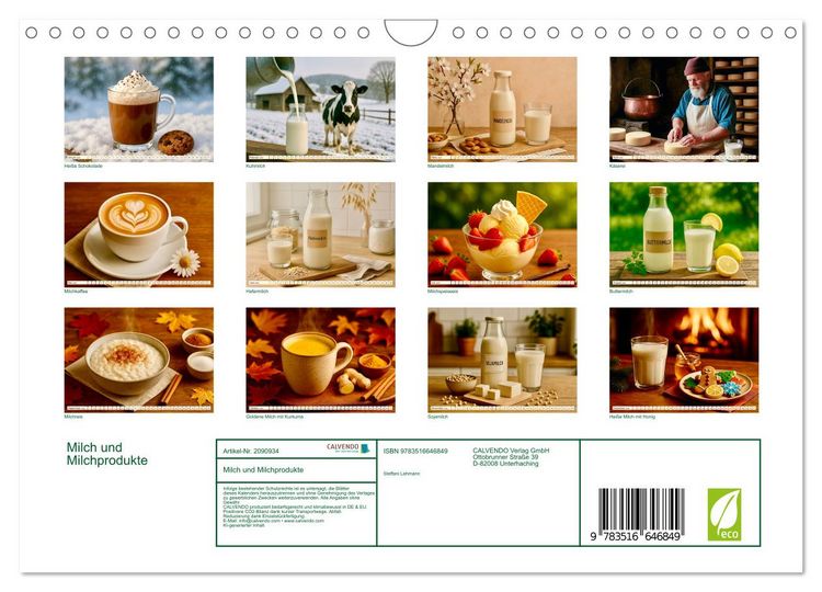 Produktbild: Milch und Milchprodukte (Wandkalender 2026 DIN A4 quer), CALVENDO Monatskalender