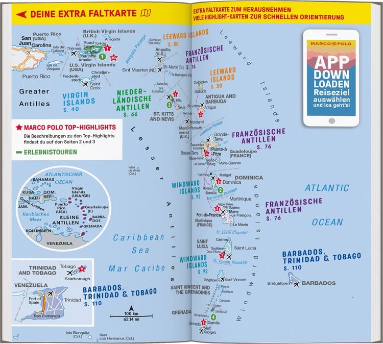 Produktbild: MARCO POLO Reiseführer Karibik, Kleine Antillen - Barbados, Trinidad & Tobago, W