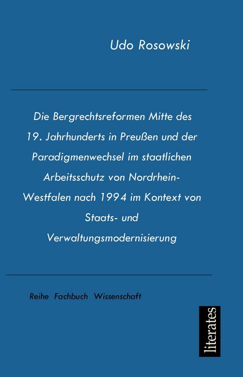 Produktbild: Rosowski, U: Bergrechtsreformen Mitte des 19. Jahrhunderts i