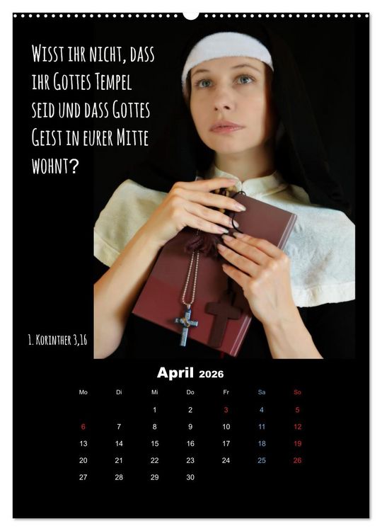Produktbild: Der Bibelkalender - mit Gottes Wort durchs Jahr (hochwertiger Premium Wandkalender 2026 DIN A2 hoch), Kunstdruck in Hochglanz