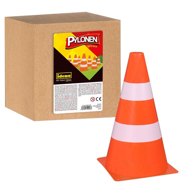Produktbild: Idena Pylonen orange/wei&szlig; 13,5x24cm 10 St&uuml;ck