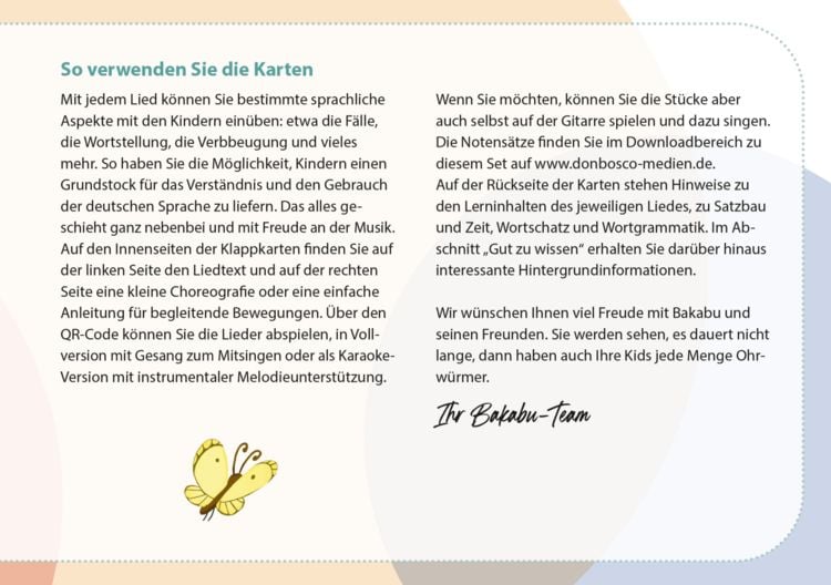 Produktbild: Bakabu. Komm mit ins Singeland! Bildkarten zur Sprachf&ouml;rderung mit Kinderliedern mit Musik zum Streamen