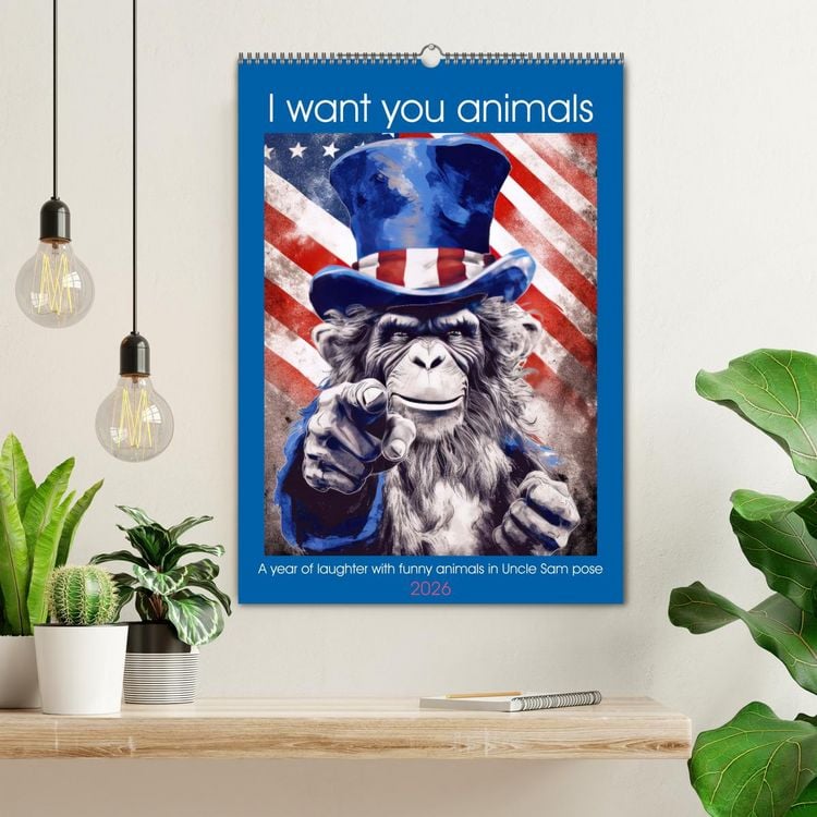 Produktbild: I want you animals (Wall Calendar 2026 DIN A2 portrait), CALVENDO 12 Month Wall Calendar