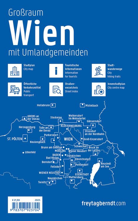 Produktbild: Wien Gro&szlig;raum, St&auml;dteatlas 1:20.000, 2025/2026, freytag & berndt