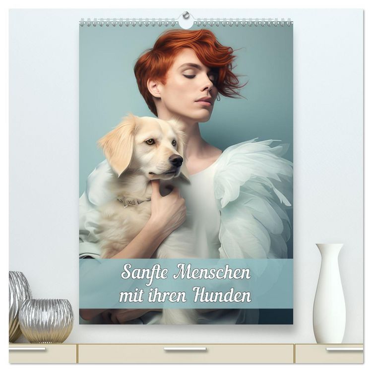Produktbild: Sanfte Menschen mit ihren Hunden (hochwertiger Premium Wandkalender 2026 DIN A2 hoch), Kunstdruck in Hochglanz