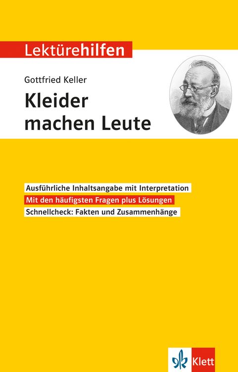 Produktbild: Lekt&uuml;rehilfen Gottfried Keller 'Kleider machen Leute'
