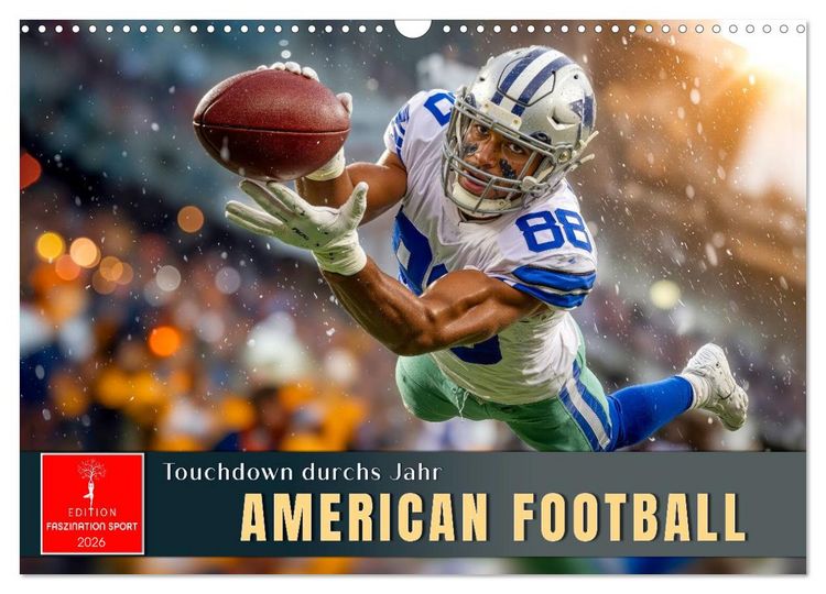 Produktbild: American Football - Touchdown durchs Jahr (Wandkalender 2026 DIN A3 quer), CALVENDO Monatskalender
