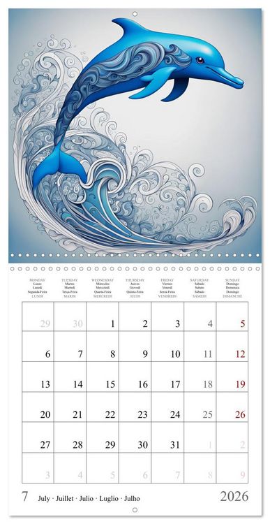 Produktbild: Animal fractals (Wall Calendar 2026 12 &times; 12 Inch) CALVENDO 12 Month Wall Calendar