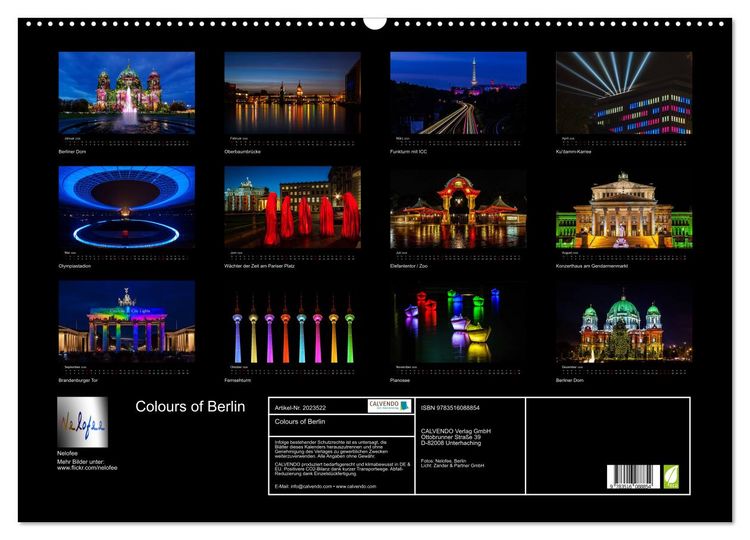 Produktbild: Colours of Berlin (Wandkalender 2026 DIN A2 quer), CALVENDO Monatskalender