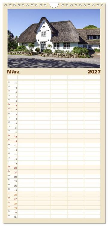 Produktbild: Familienplaner 2027 - Vielf&auml;ltiges Sylt - Mehr als Strand mit 5 Spalten (Wandkalender, 21 x 45 cm) CALVENDO