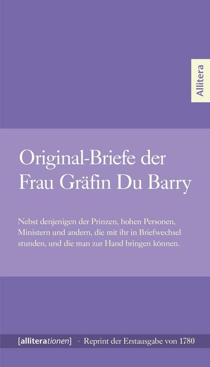 Produktbild: Original-Briefe der Frau Gr&auml;fin Du Barry