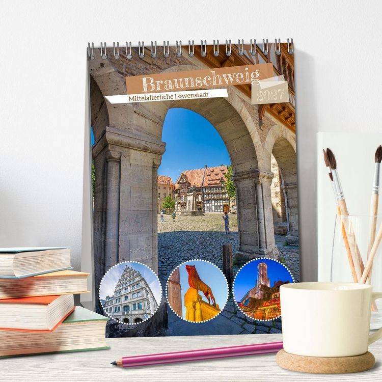 Produktbild: Braunschweig - Mittelalterliche L&ouml;wenstadt (Tischkalender 2027 DIN A5 hoch), CALVENDO Monatskalender