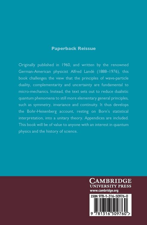 Produktbild: From Dualism to Unity in Quantum Physics