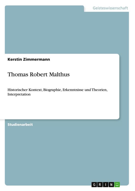 Produktbild: Thomas Robert Malthus
