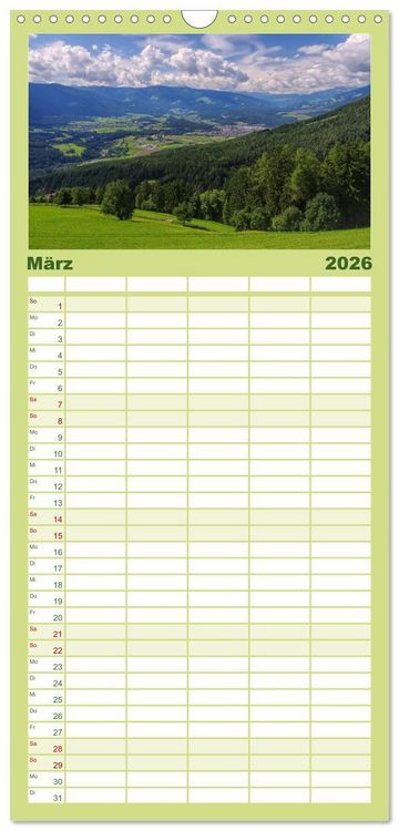 Produktbild: Familienplaner 2026 - Pustertal - Das gr&uuml;ne Tal S&uuml;dtirols mit 5 Spalten (Wandkalender, 21 x 45 cm) CALVENDO