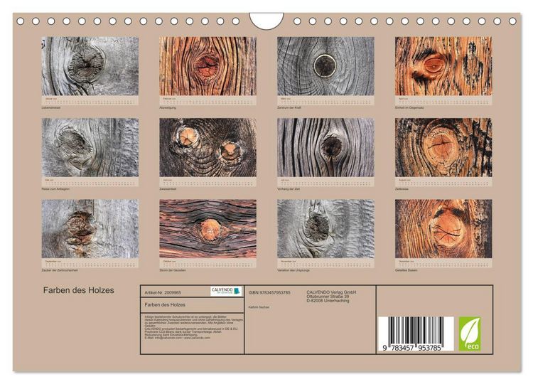 Produktbild: Farben des Holzes (Wandkalender 2026 DIN A4 quer), CALVENDO Monatskalender
