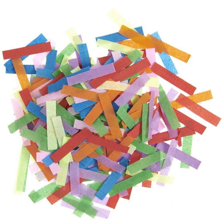 Produktbild: Krepp Konfetti, Regenbogen Klassik Mix, 15g, MIX, 7 x 35 mm, 25g/m&sup2;