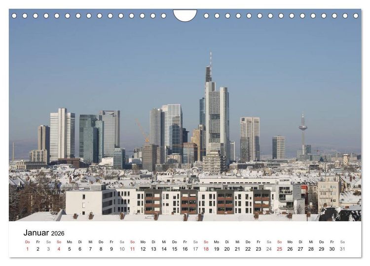 Produktbild: Frankfurt Skyline von Petrus Bodenstaff (Wandkalender 2026 DIN A4 quer), CALVENDO Monatskalender
