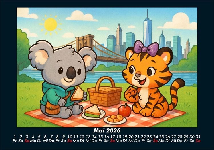 Produktbild: Kiki & Tina - Ein Jahr in New York 2026 Fotokalender DIN A5