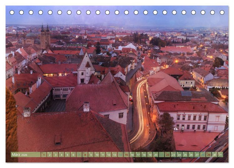 Produktbild: Zauberhaftes Sibiu - Die Perle Siebenb&uuml;rgens in Rum&auml;nien (Tischkalender 2026 DIN A5 quer), CALVENDO Monatskalender