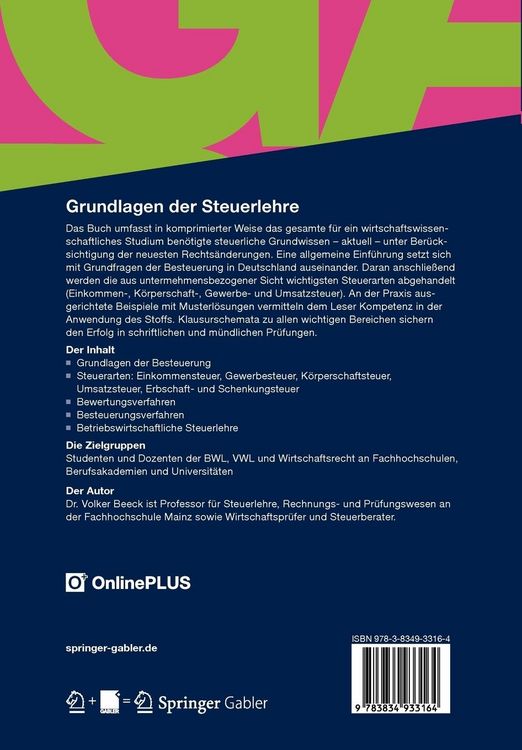 Produktbild: Grundlagen der Steuerlehre