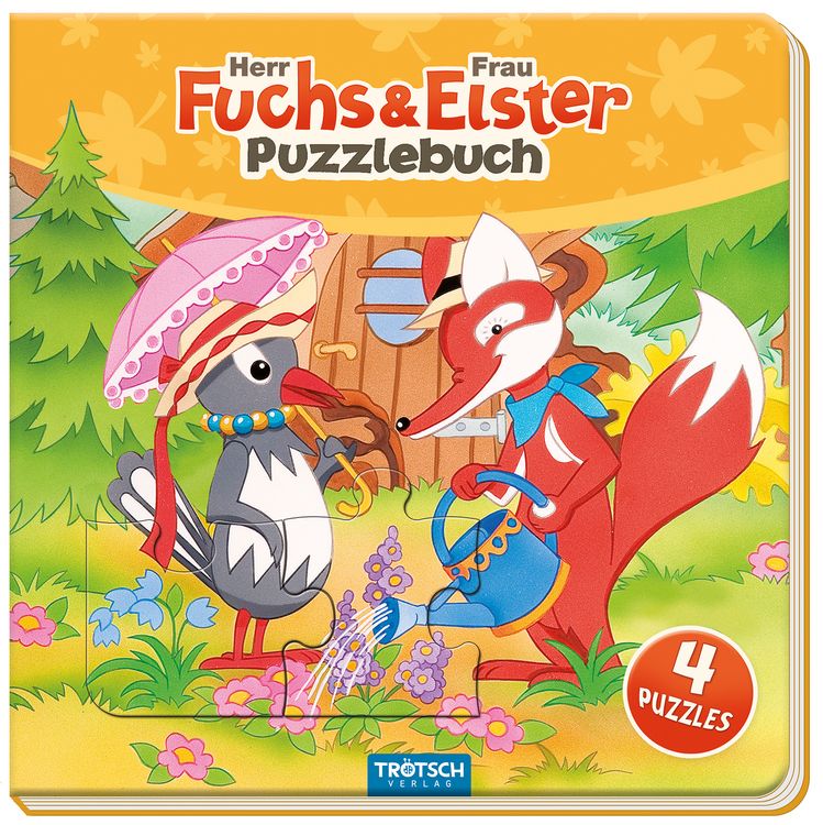 Produktbild: Tr&ouml;tsch Unser Sandm&auml;nnchen Puzzlebuch mit 4 Puzzle Fuchs und Elster