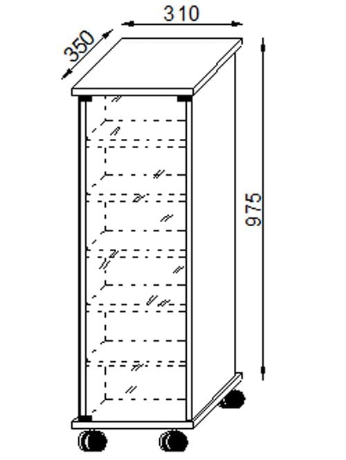 Produktbild: Holz CD DVD Stand Regal Schrank Valenza Glast&uuml;r
