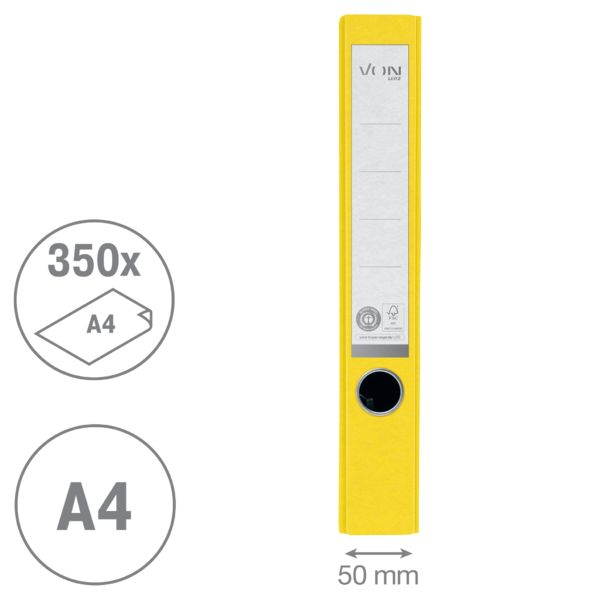 Produktbild: VON Ordner A4, Vollpapier, R&uuml;ckenbreite 50 mm, 100 % Recyclingkarton, von Leitz