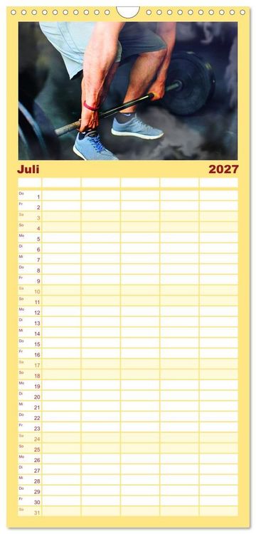 Produktbild: Familienplaner 2027 - Kraftsport mit 5 Spalten (Wandkalender, 21 x 45 cm) CALVENDO