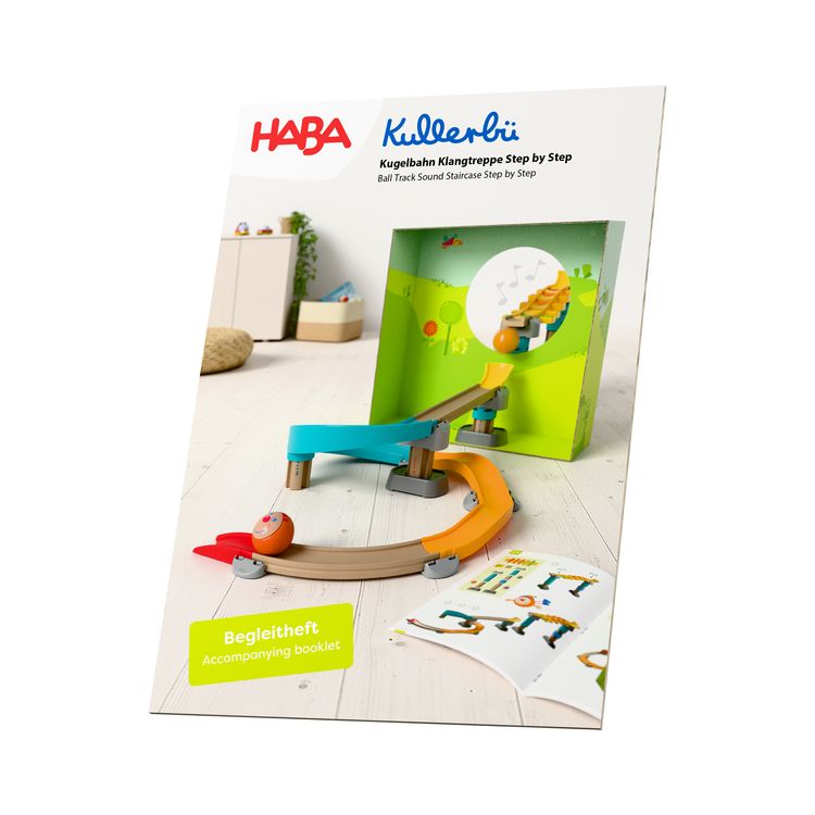 Produktbild: HABA 2013383001 - Kullerb&uuml;, Kugelbahn Klangtreppe Step by Step, 39-teilig