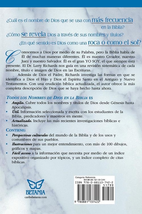 Produktbild: El Todos Los Nombres de Dios En La Biblia = Every Name of God in the Bible