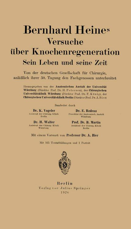 Produktbild: Bernhard Heines Versuche &uuml;ber Knochenregeneration