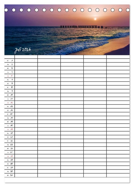 Produktbild: Idyllisches Florida / Familienplaner (Tischkalender 2026 DIN A5 hoch), CALVENDO Monatskalender